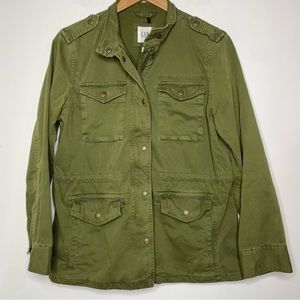Gap Women's XS Utility Military Style Jacket 4 Pockets Army Green